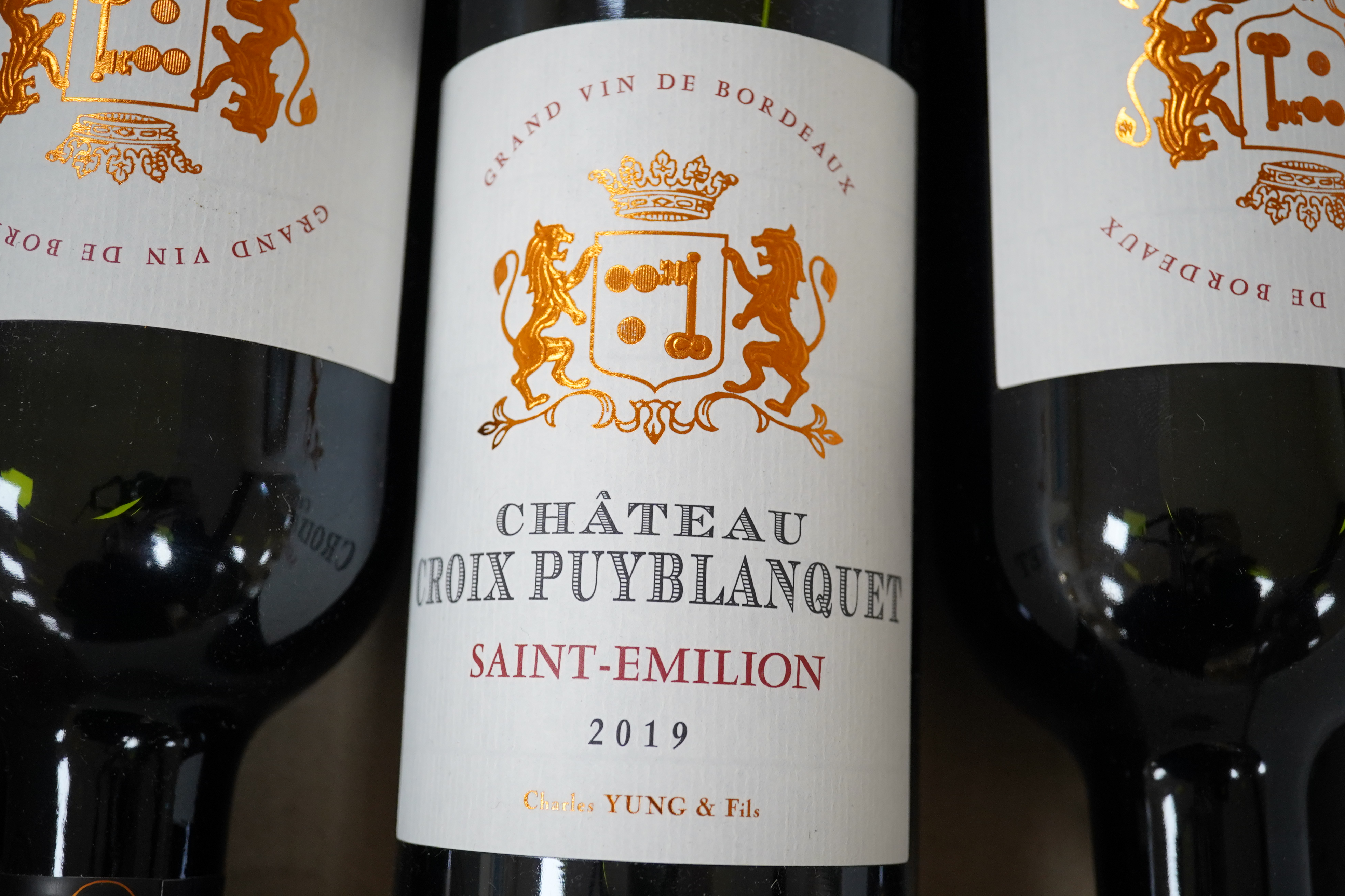 Six bottles of Chateau Croix Puy-Blanquet Saint Emilion 2019. Condition - appears good